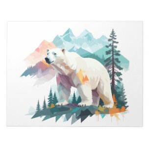 Polar Bear Vector Art Animal Majestic Nature Wild Notizblock