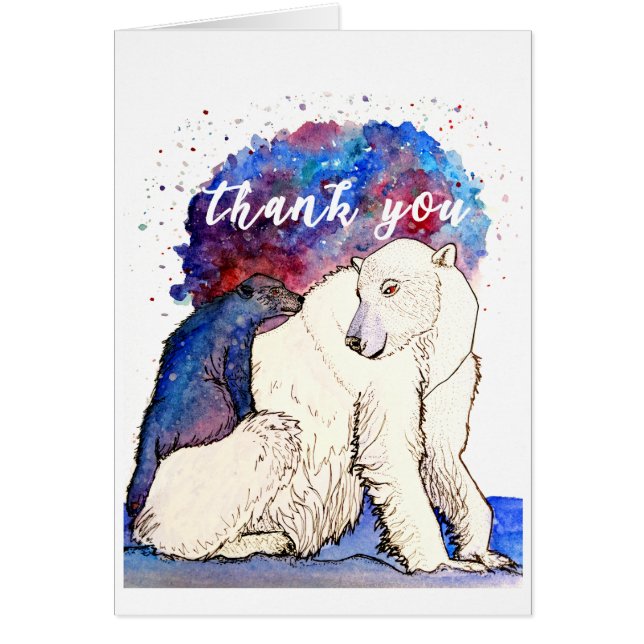 Polar Bear Vielen Dank Karten 5 x 7 (Vorne)