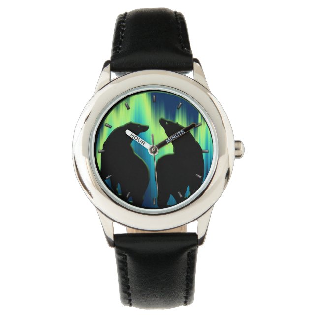 Polar Bear Watch Wildlife Art Bär Armbanduhr (Vorderseite)