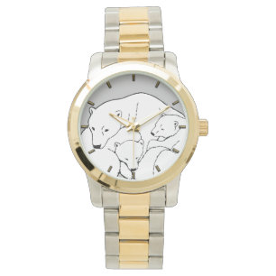 Polar Bear Watch Wildlife Bären Cubs Wrist Watch Armbanduhr
