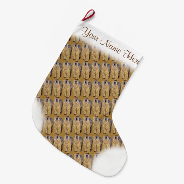 Polar Bear Weihnachtsbär Strumpf Custom Bären Stru Großer Weihnachtsstrumpf (Vorderansicht (hängend))