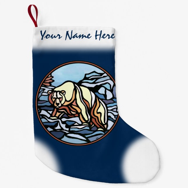 Polar Bear Weihnachtsbär Strumpf Custom Bären Stru Kleiner Weihnachtsstrumpf (Vorderseite)