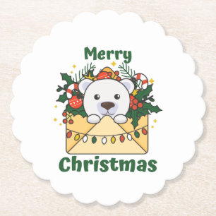 Polar Bear Weihnachtsbrief Wintertiere Polar Untersetzer