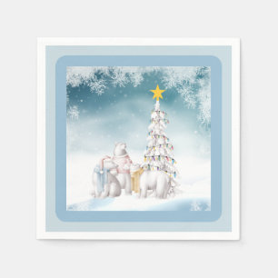 Polar Bear Weihnachtsbuch Napkins Serviette