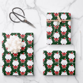 Polar Bear Weihnachtsmannmütze Grün Weihnachtsfeie Geschenkpapier Set