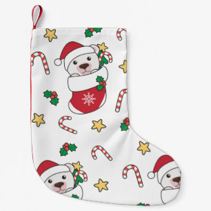 Polar Bear Weihnachtsschnee Winter Tier Polar Bär Kleiner Weihnachtsstrumpf