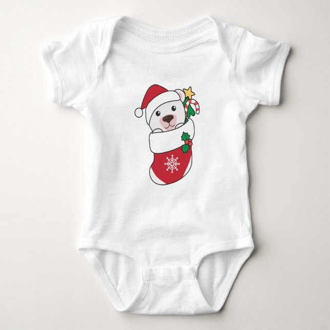 Polar Bear Weihnachtsschnee Wintertiere Polar Baby Strampler (Vorderseite)