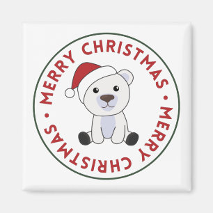 Polar Bear Weihnachtsschnee Wintertiere Polar Mag Magnet