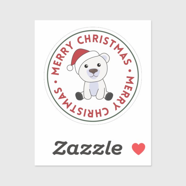 Polar Bear Weihnachtsschnee Wintertiere Polar Sti Aufkleber (Blatt)