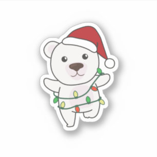 Polar Bear Weihnachtstiere Polar Bears Aufkleber