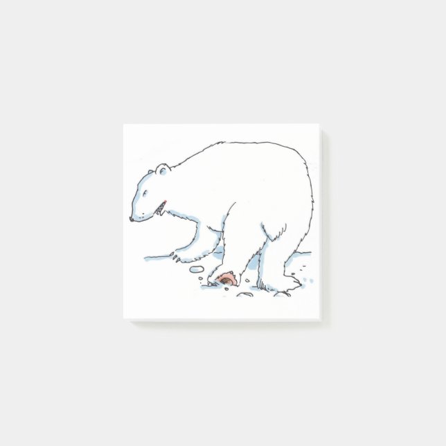 Polar Bear weiße Notizblöcke Post-it Klebezettel (Vorderseite)