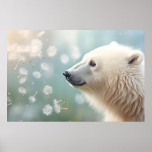 Polar Bear Wild Animal Tranquil Friedlich Poster
