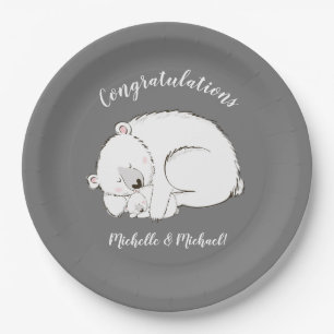 Polar Bear Winter Baby Dusche Pappteller