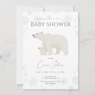 Polar Bear Winter Baby Shower Einladung   Geschlec