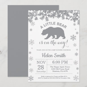 Polar Bear Winter Baby Shower Snowflake Einladung