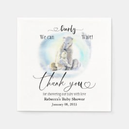 Polar Bear Winter Bearly Wait Baby Dusche Gefallen Serviette