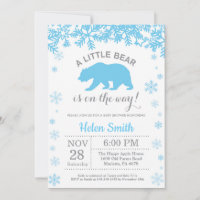 Polar Bear Winter Blue Boy Babydusche Schneeflocke