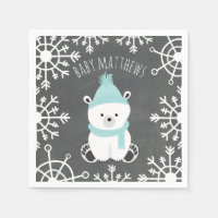 Polar Bear Winter Boy Babydusche Napkins
