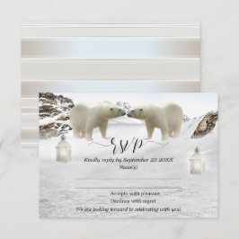 Polar Bear Winter Wedding RSVP Card Einladung