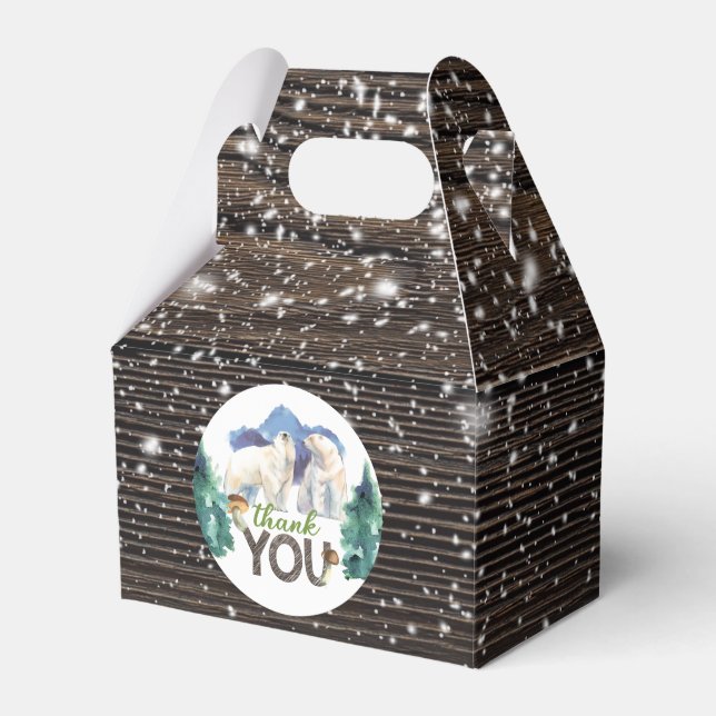 Polar Bear Winter Wood Schnee Vielen Dank Geschenkschachtel (Vorderseite)