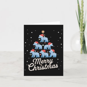 Polar Bear Xmas Tree Bears Weihnachtsbaum Merry Ch Karte