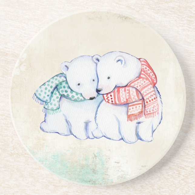Polar Bears Couple Untersetzer (Vorne)