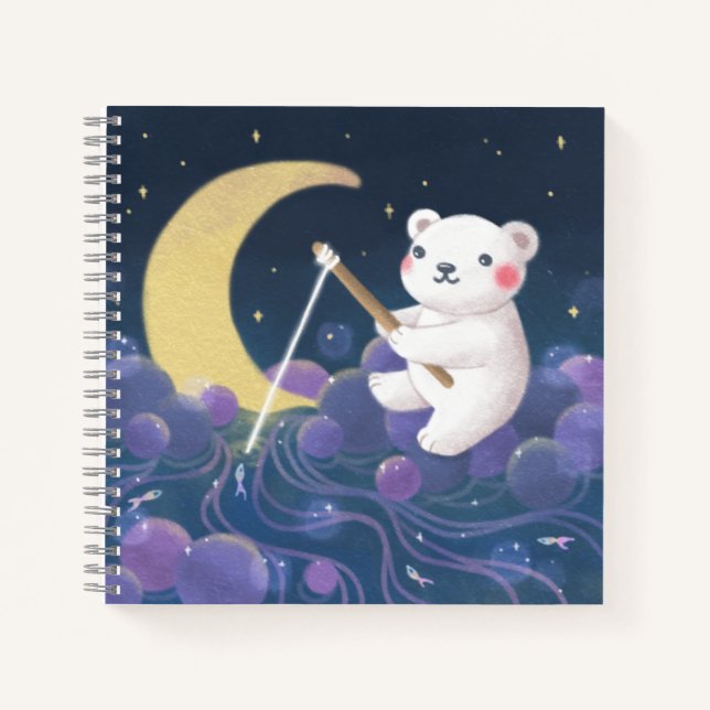 Polar Bear's Dream Fantasy Illustration Notizbuch (Vorderseite)