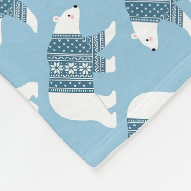 Polar Bears Fleecedecke (Ecke)