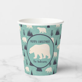 Polar Bears Gemustertes Weihnachtsfest Party Pappbecher