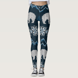 Polar Bears Gezwirntes Wintermuster Leggings