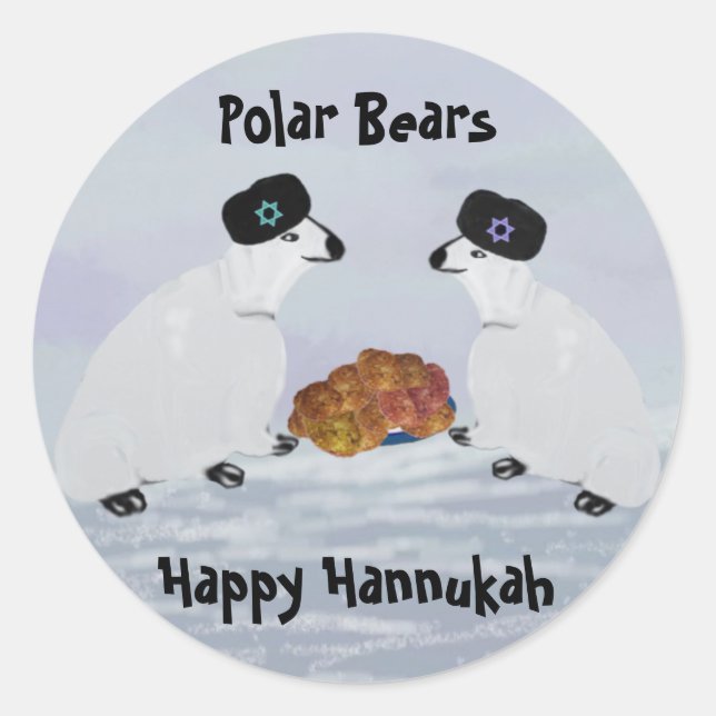 Polar Bears Hannukah Nights Stickers (Vorderseite)