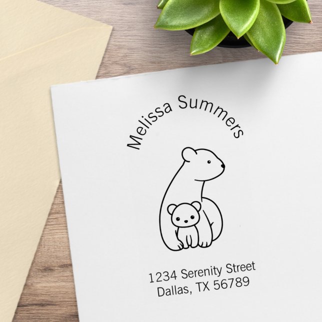 Polar Bears: Mutter und Anschrift des Cub Gummistempel (Von Creator hochgeladen)