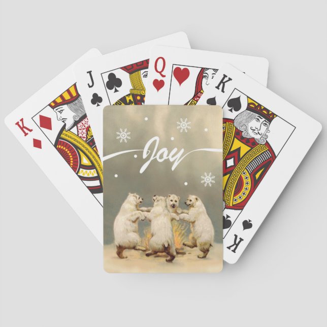 Polar Bears tanzen Schneeflocken Karten spielen Spielkarten (Rückseite)