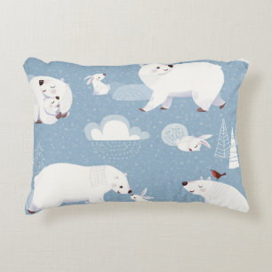 Polar Bears Winter Vintag Dekokissen
