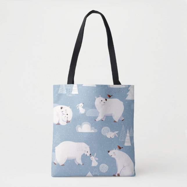 Polar Bears Winter Vintag Tasche (Vorderseite)