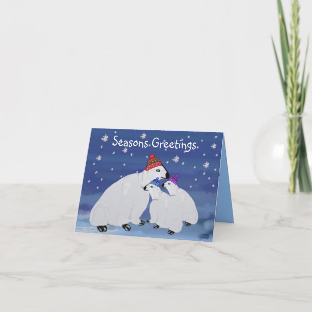 Polar Bears Winterurlaub Karten (Vorderseite)
