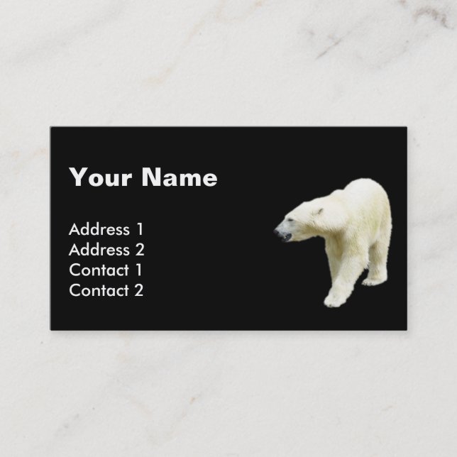 Polar betreffen Sie schwarzen Hintergrund Visitenkarte (Vorderseite)