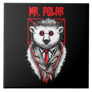 Polar Design Ein Lustiger Eisbär Tierliebhaber Fliese