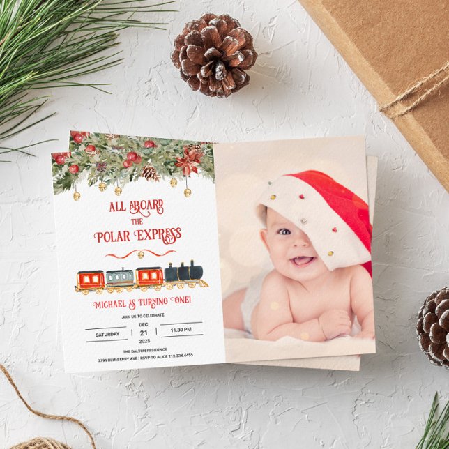 Polar Express Magical Foto Geburtstagseinladung Einladung (Von Creator hochgeladen)