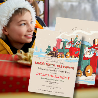 Polar Express Train Kids Birthday Party Adventure Einladung