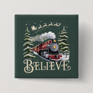 Polar Express Weihnachtsgeschenk Glaube Xmas Winte Button