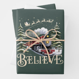 Polar Express Weihnachtsgeschenk Glaube Xmas Winte Geschenkpapier Set