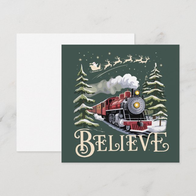 Polar Express Weihnachtsgeschenk Glauben Weihnacht Feiertagskarte (Vorne/Hinten)