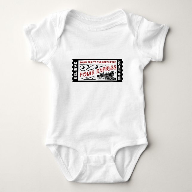 Polar Express Zug Ticket Weihnachten Baby Strampler (Vorderseite)