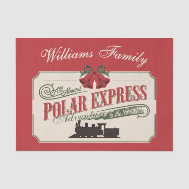 Polar-Express-Zugabenteuer glauben an Weihnachten Seidenpapier (Vorderseite)