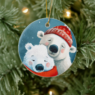 Polar Hugs Keramik Ornament