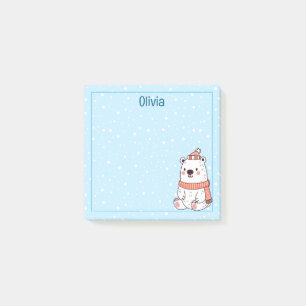 Polar in Hut und Karton Personalisiert Post-it Klebezettel