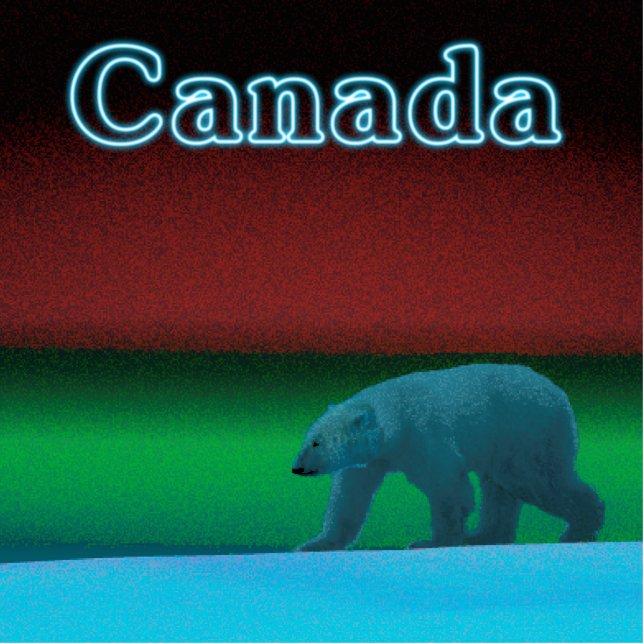 Polar Lights Polar Bear - Kanada Fotoskulptur Magnet (Vorne)