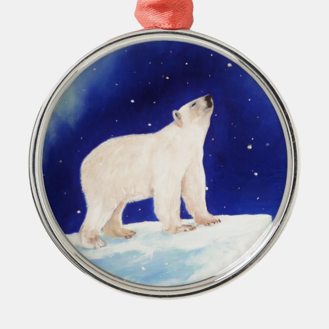 Polar Lights Silbernes Ornament (Vorne)