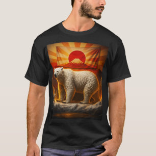 Polar Majesty: Fuji & Rising Sun Grafik-Bär-T-Shir T-Shirt
